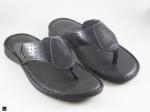Black leather slippers - 1
