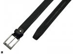 Hexagon Print Leather Belt In Black - 1