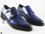 Stylish sky blue mens formal Shoe with double monk for wedding and other occasions - 1