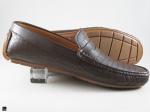 Stylish brown softy loafer with crocodile print on upper with penny saddle model - 4