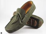 Stylish green suede loafer with mochi model - 1