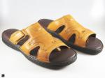 Flip flop Tan slippers in genuine leathers - 1