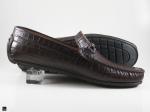 Stylish crocodile brown loafers with buckle - 4