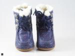 Dotted printed design shoes in blue for kids - 1