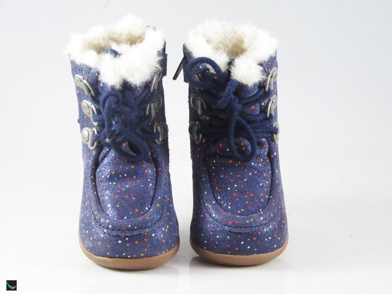 Dotted printed design shoes in blue for kids