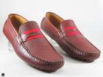 Stylish maroon loafers with honey button sole - 1