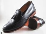 Stylish black men's formal Shoe with brogue in tassel for wedding and other occasions - 5