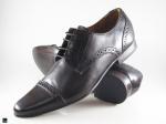 Trendy Pointed black Toe cut shoes with punch - 1