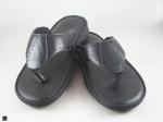 Black leather slippers - 3