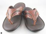 Brown leather slippers - 1