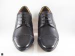 Trendy Pointed black Toe cut shoes with punch - 3