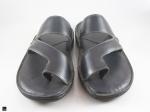 Black leather slippers - 1