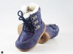Dotted printed design shoes in blue for kids - 4