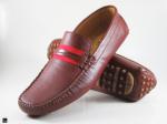 Stylish maroon loafers with honey button sole - 6