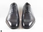 Plain black lace-up office leather shoes - 3