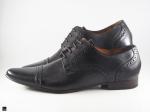 Trendy Pointed black Toe cut shoes with punch - 5