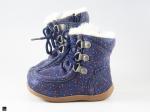 Dotted printed design shoes in blue for kids - 3