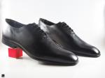 Plain black lace-up office leather shoes - 2