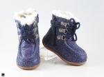 Dotted printed design shoes in blue for kids - 2