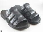 Slide black slippers with no toe ring - 1