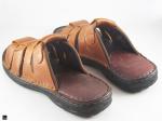 Slide tan slippers with no toe ring - 2