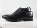 Plain black lace up office shoes - 5