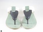 Bicolor flat slippers in light green - 4