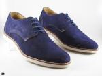 Stylish men's formal shoe for blue suede with Eva white sole - 1