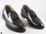 Stylish black men's formal Shoe with brogue in tassel for wedding and other occasions - 1