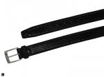 Hexagon Print Leather Belt In Black - 3